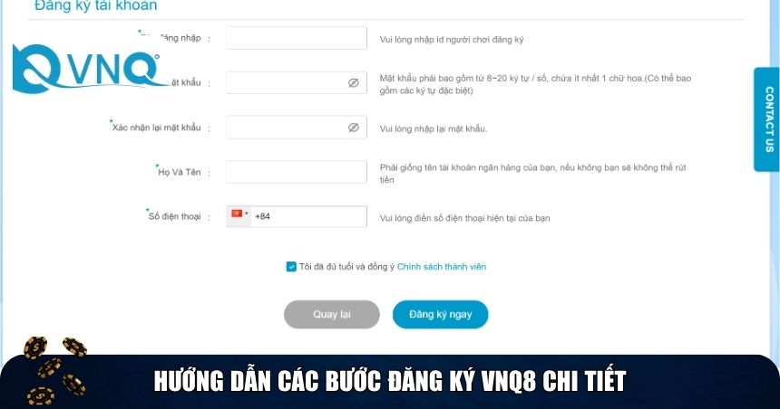Hướng dẫn các bước đăng ký VNQ8 chi tiết