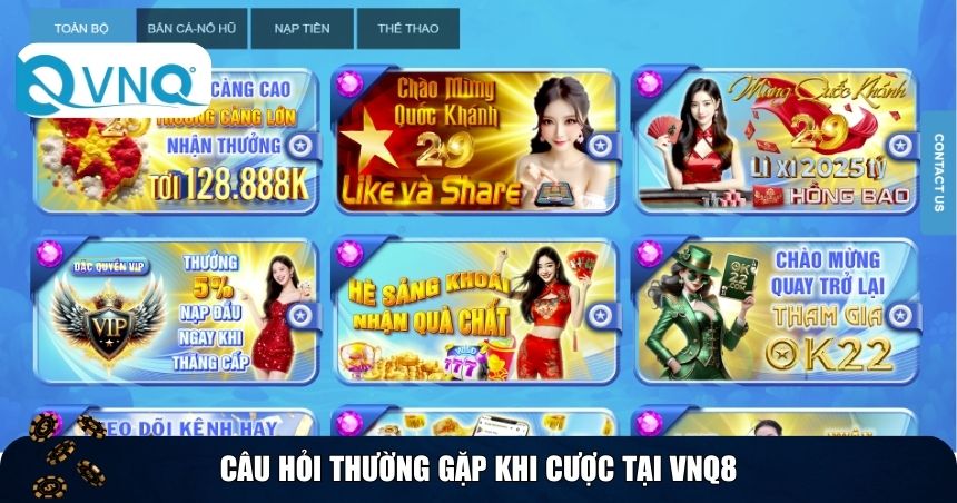 Câu hỏi thường gặp khi cược tại VNQ8