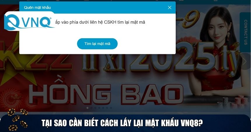 Tại sao cần biết cách lấy lại mật khẩu VNQ8?